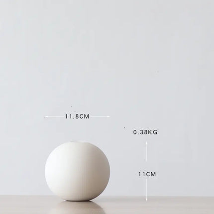 Nordic Ceramic Vase – Minimalist Round Decorative Flower Pot