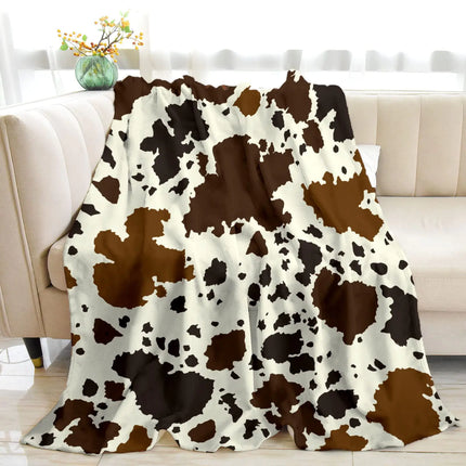 Cute Highland Cow Print Throw Blanket | Super Soft Cowhide Fleece for Adults & Teens (40x50 in)