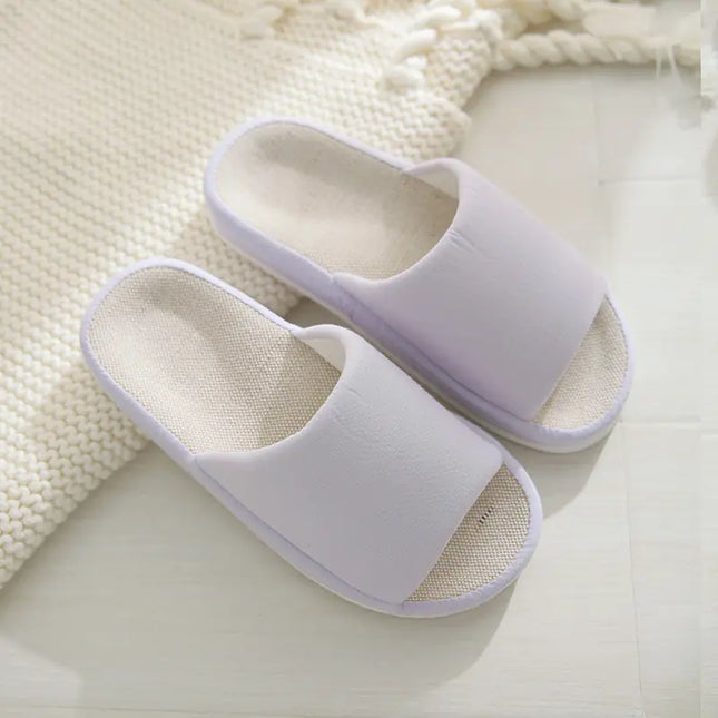 Couple Linen Slippers – Breathable Summer Indoor & Outdoor Slides