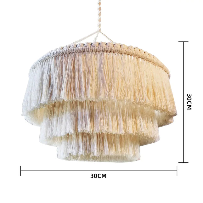 Handcrafted Bohemian Tapestry Lampshade | Unique Macrame Tassel Nordic Boho Decor