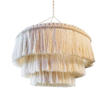 Handcrafted Bohemian Tapestry Lampshade | Unique Macrame Tassel Nordic Boho Decor