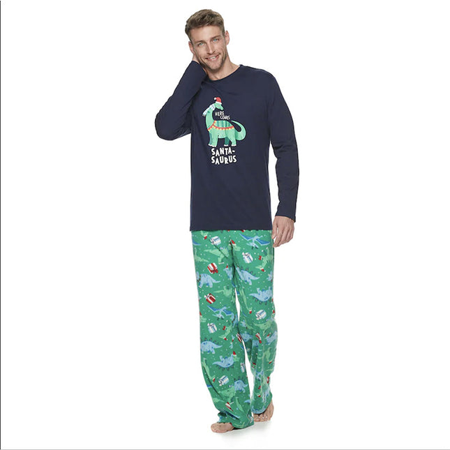 Adorable Dinosaur Christmas Pajamas | Parent-Child Matching Cotton Sleepwear Set