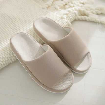 Couple Linen Slippers – Breathable Summer Indoor & Outdoor Slides