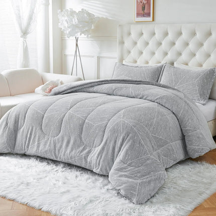 YIYEA Luxury Faux Fur Comforter Set (Queen) | Ultra-Soft Shaggy Plush Bedding for Winter Warmth