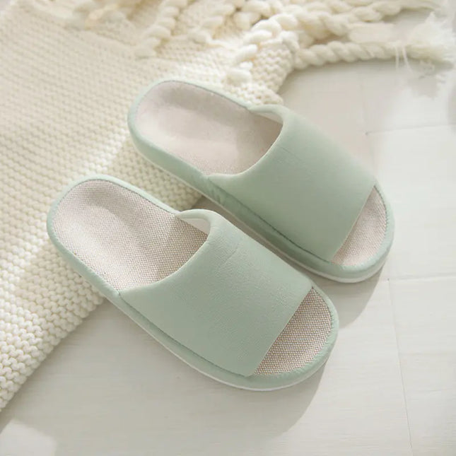 Couple Linen Slippers – Breathable Summer Indoor & Outdoor Slides