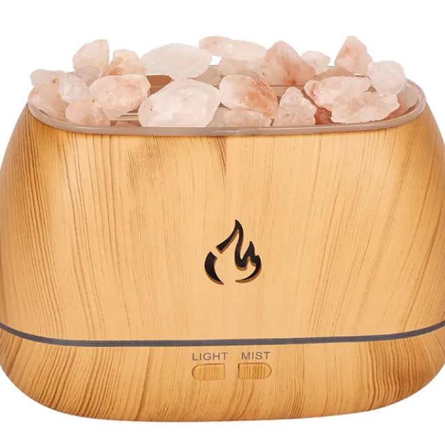 Flame Effect Humidifier & Himalayan Modern Salt Lamp Diffuser