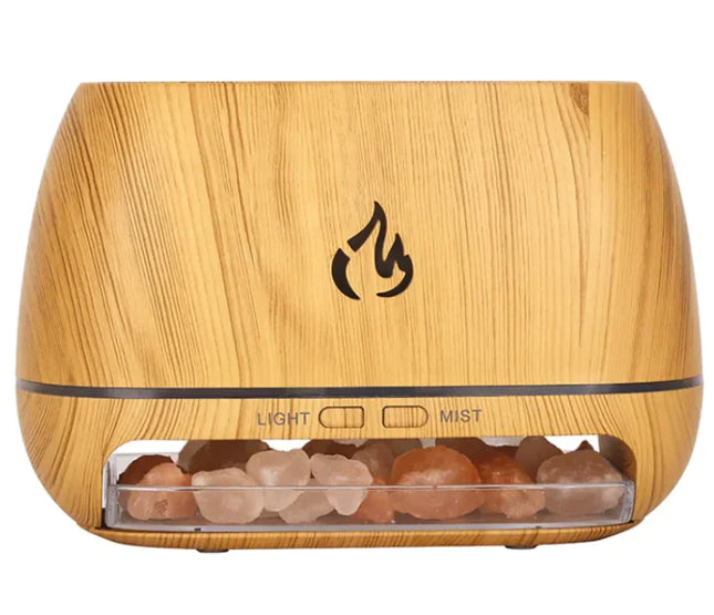 Flame Effect Humidifier & Himalayan Modern Salt Lamp Diffuser