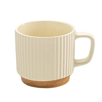Creative Retro Embossed Ceramic Stacking Coffee Mug