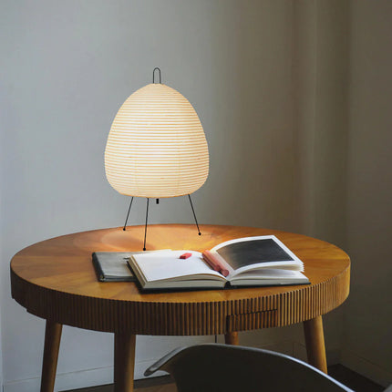 RiceBloom Nordic Minimalist Accent Light | Japanese Style Rice Paper Diffused Table Lamp