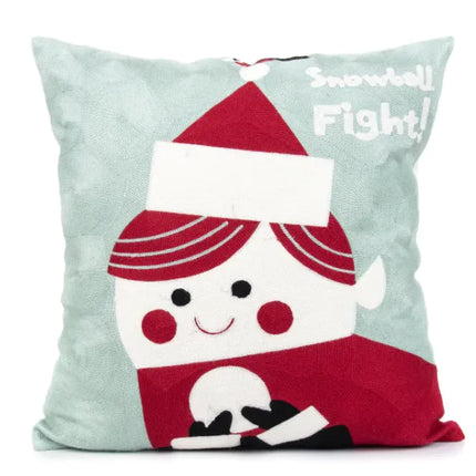 Classic Embroidered Christmas Pillow Cover | Festive Farmhouse Holiday Decor