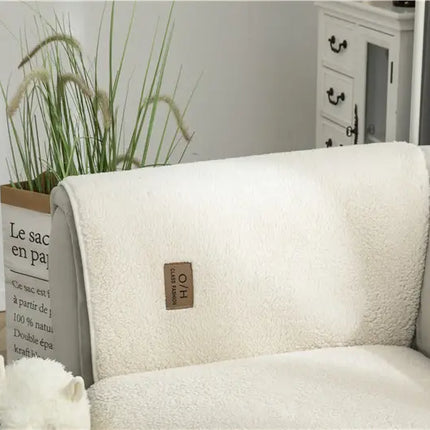 Ultra-Soft Sherpa Fleece Sofa Cover | Plush Non-Slip Couch Slipcover