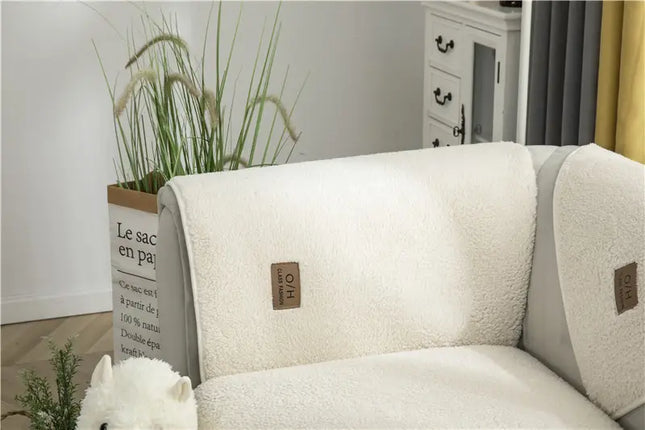 Ultra-Soft Sherpa Fleece Sofa Cover | Plush Non-Slip Couch Slipcover