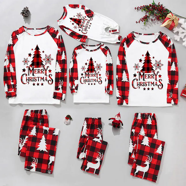 Christmas Plaid Matching Family Pajamas | Cozy Parent-Child Leisure Wear Set (Pet Sizes Available)