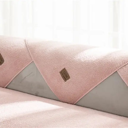 Ultra-Soft Sherpa Fleece Sofa Cover | Plush Non-Slip Couch Slipcover