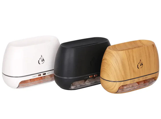 Flame Effect Humidifier & Himalayan Modern Salt Lamp Diffuser
