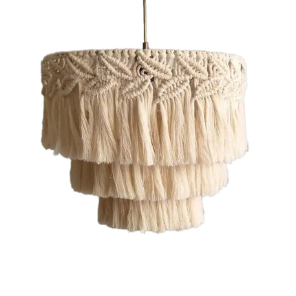 Handcrafted Bohemian Tapestry Lampshade | Unique Macrame Tassel Nordic Boho Decor