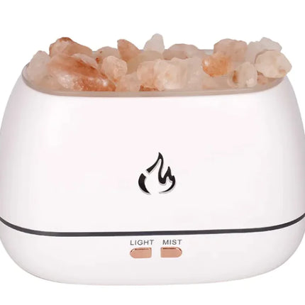Flame Effect Humidifier & Himalayan Modern Salt Lamp Diffuser