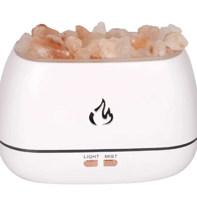 Flame Effect Humidifier & Himalayan Modern Salt Lamp Diffuser