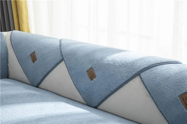 Ultra-Soft Sherpa Fleece Sofa Cover | Plush Non-Slip Couch Slipcover