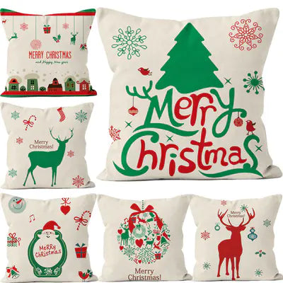 Christmas Elements Pillow Covers (45x45cm) | Non-Fading Sublimation Festive Cushion Covers