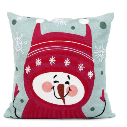 Classic Embroidered Christmas Pillow Cover | Festive Farmhouse Holiday Decor