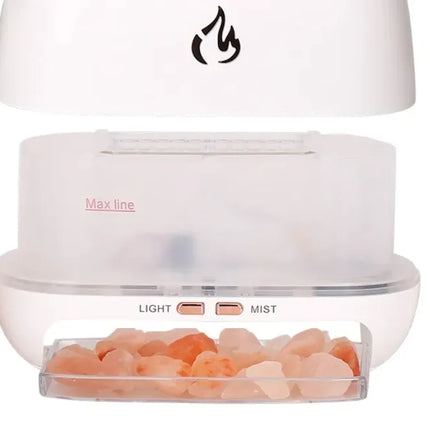 Flame Effect Humidifier & Himalayan Modern Salt Lamp Diffuser