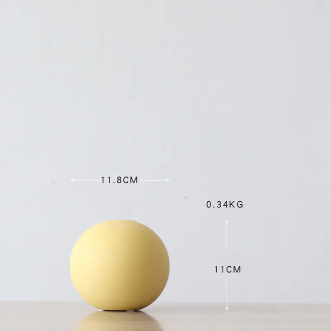 Nordic Ceramic Vase – Minimalist Round Decorative Flower Pot