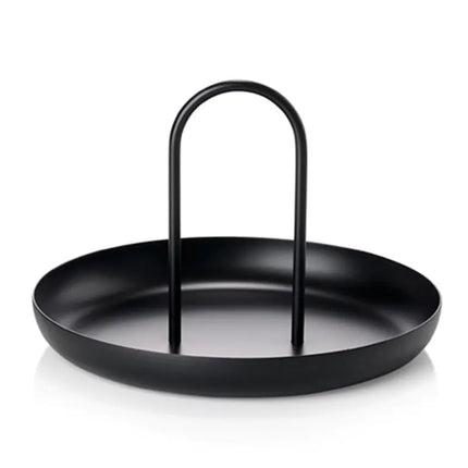 Nordic Minimalist Round Handle Tray | Modern Storage & Decorative Coffee Table Accent (20cm)