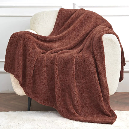 DISSA Super Soft Knitted Throw Blanket | Cozy Fuzzy Plush Couch & Bed Throw (51x63 in)