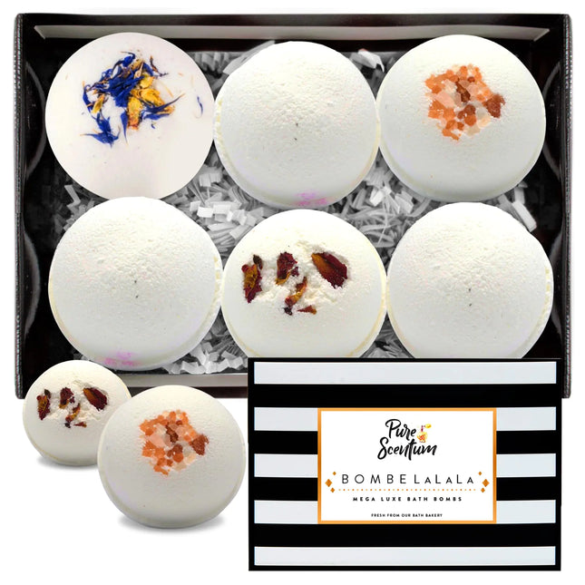 Pure Scentum Extra Large Bath Bombs – Vegan, Organic, Relaxing Gift Set
