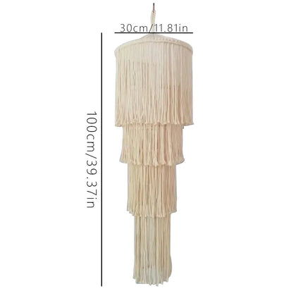 Handcrafted Bohemian Tapestry Lampshade | Unique Macrame Tassel Nordic Boho Decor