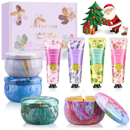 Luxurious Aromatherapy Gift Basket for Women | Scented Candle & Hand Cream Spa Set