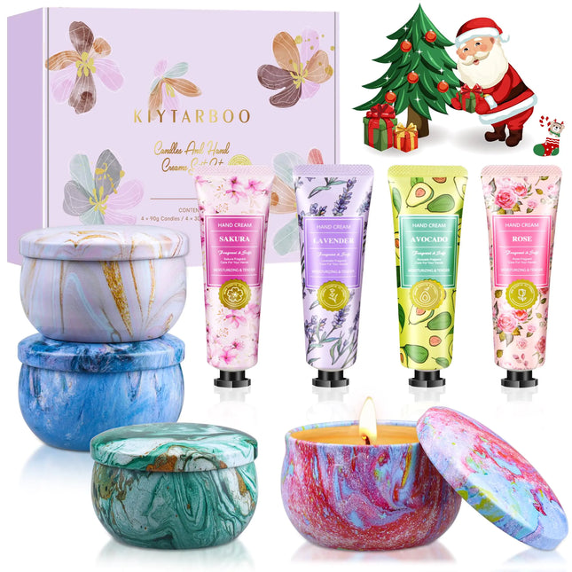 Luxurious Aromatherapy Gift Basket for Women | Scented Candle & Hand Cream Spa Set