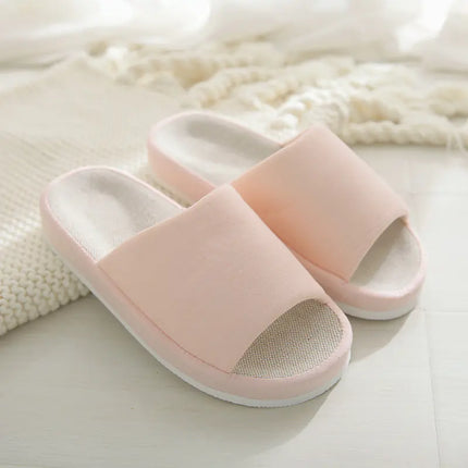 Couple Linen Slippers – Breathable Summer Indoor & Outdoor Slides