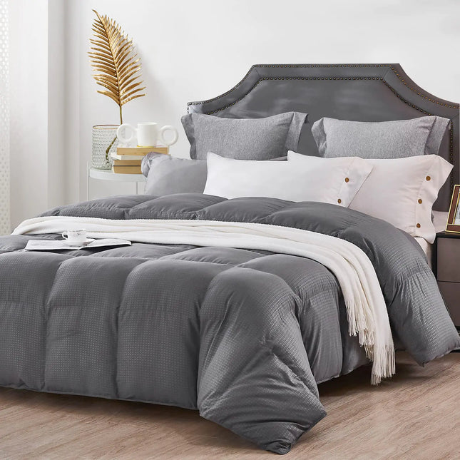 ABOUTABED Twin All-Season Down Alternative Comforter | Ultra Soft Quilted Duvet Insert (Grey)