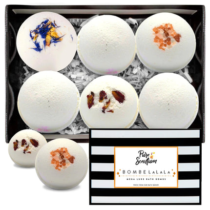 Pure Scentum Extra Large Bath Bombs – Vegan, Organic, Relaxing Gift Set