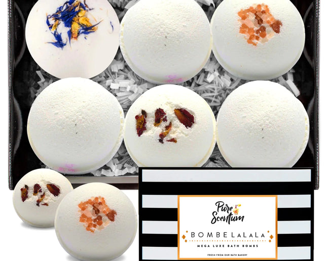 Pure Scentum Extra Large Bath Bombs – Vegan, Organic, Relaxing Gift Set