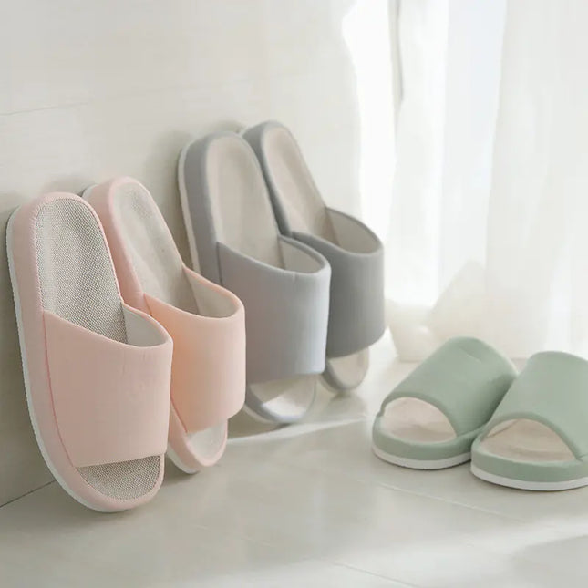 Couple Linen Slippers – Breathable Summer Indoor & Outdoor Slides
