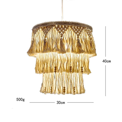 Handcrafted Bohemian Tapestry Lampshade | Unique Macrame Tassel Nordic Boho Decor