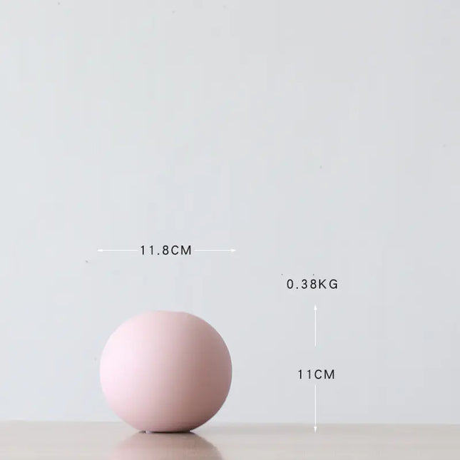 Nordic Ceramic Vase – Minimalist Round Decorative Flower Pot