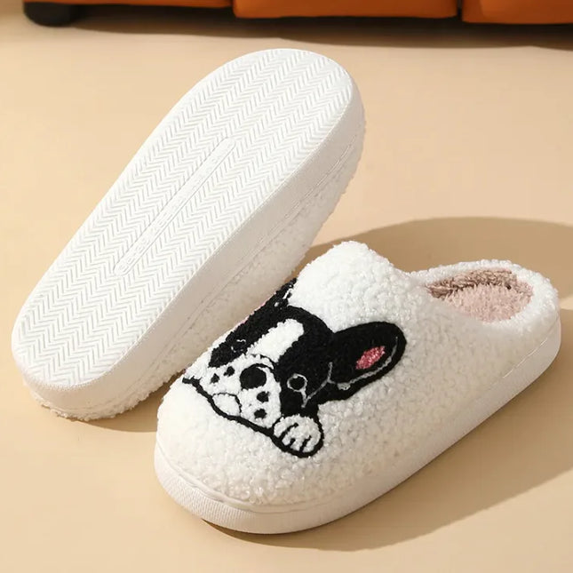 Cute Bulldog Cozy Slippers | Plush Non-Slip Animal House Shoes