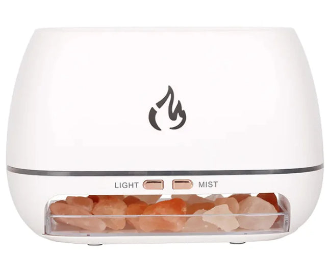 Flame Effect Humidifier & Himalayan Modern Salt Lamp Diffuser