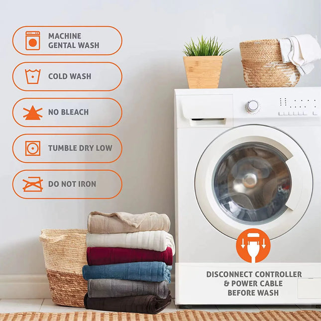 Ultra-Soft Heated Electric Blanket | 10-Setting Fast-Heating Throw