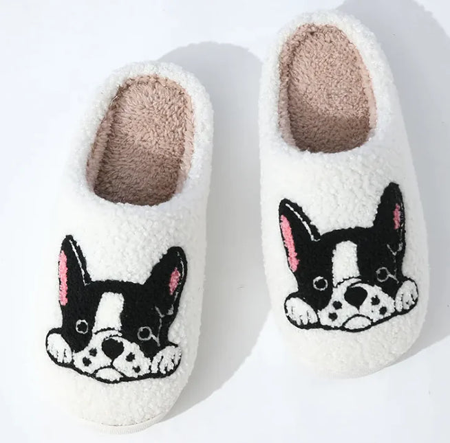 Cute Bulldog Cozy Slippers | Plush Non-Slip Animal House Shoes