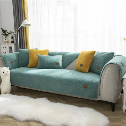 Ultra-Soft Sherpa Fleece Sofa Cover | Plush Non-Slip Couch Slipcover